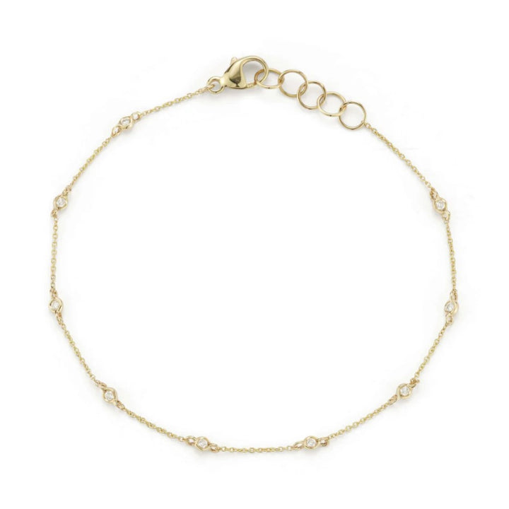 Lulu Jack Single Bezel Diamond Station Bracelet
