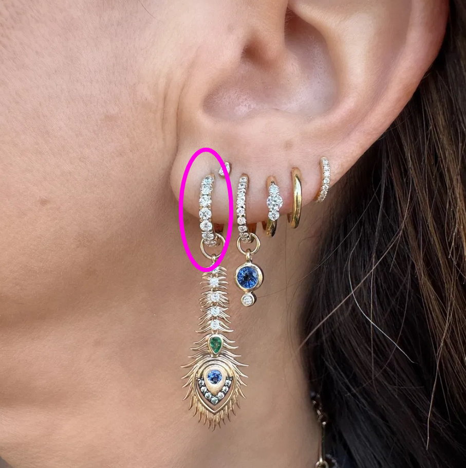 Medium Diamond Huggie Hoop