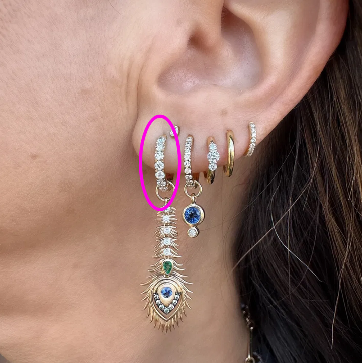 Medium Diamond Huggie Hoop