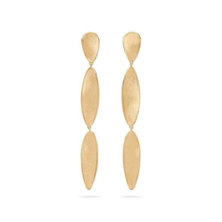 18K Lunaria Twist Three Drop Earrings