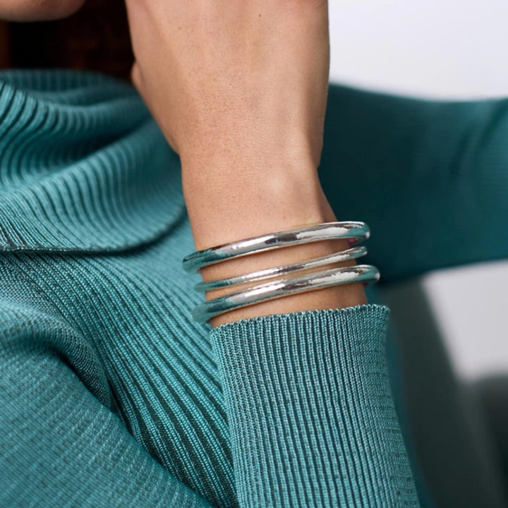 Silver Havana Demi Bangle - Medium