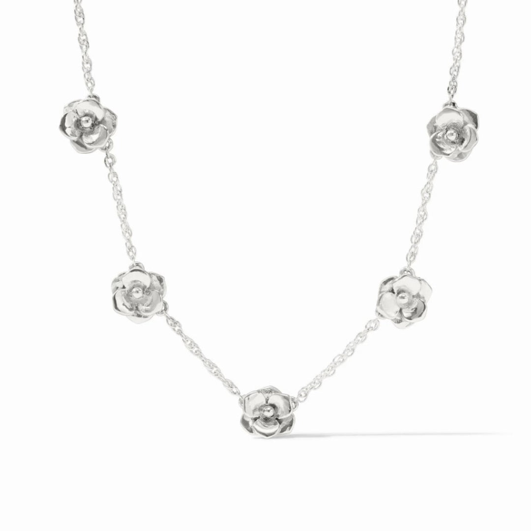Bloom Delicate Station Necklace In Silver
