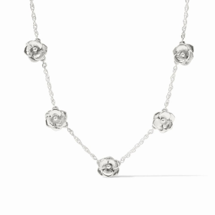 Bloom Delicate Station Necklace In Silver