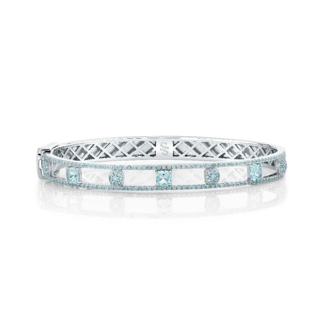 Sterling Silver And Sky Blue Topaz Bracelet - 6.5"