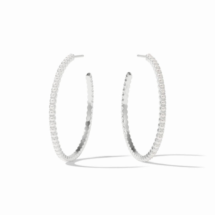 Silver Juliet Hoops With Pearls - Large