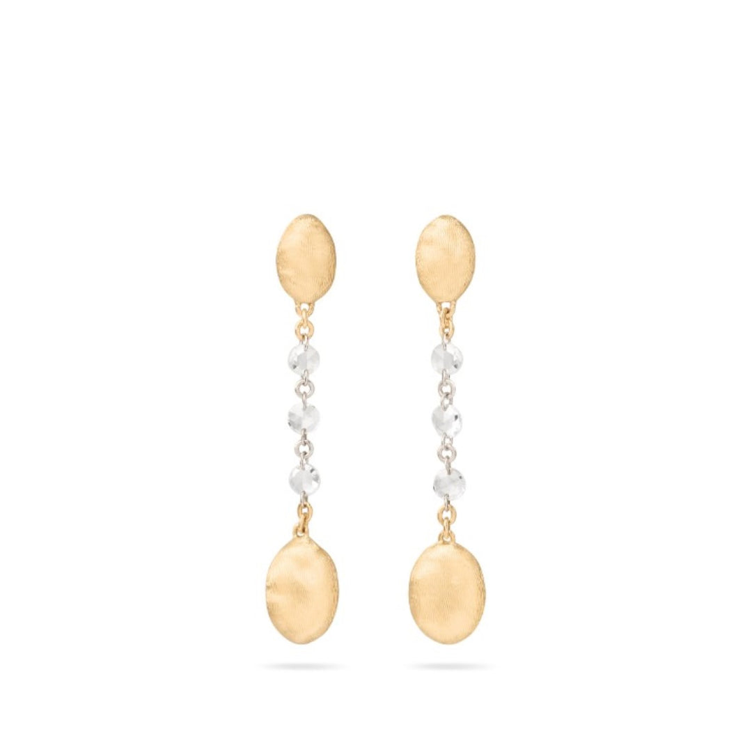 18K Yellow Gold Pendant Earrings with Diamonds