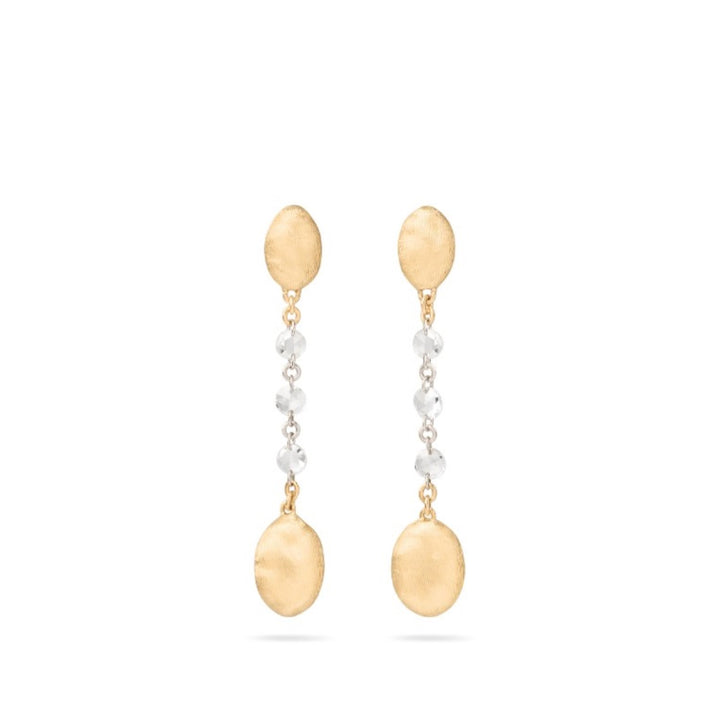 18K Yellow Gold Pendant Earrings with Diamonds