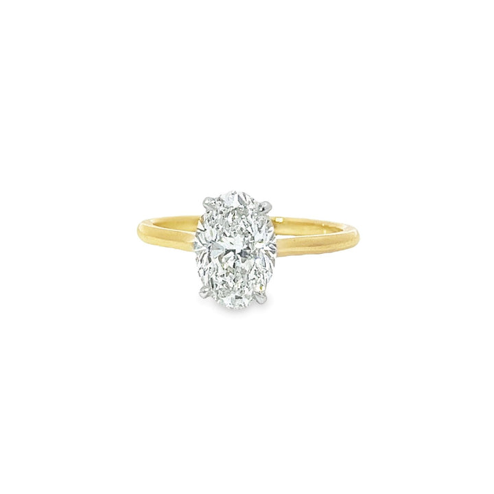 Kwiat Two Tone Oval Solitaire Engagement Ring - Size 6