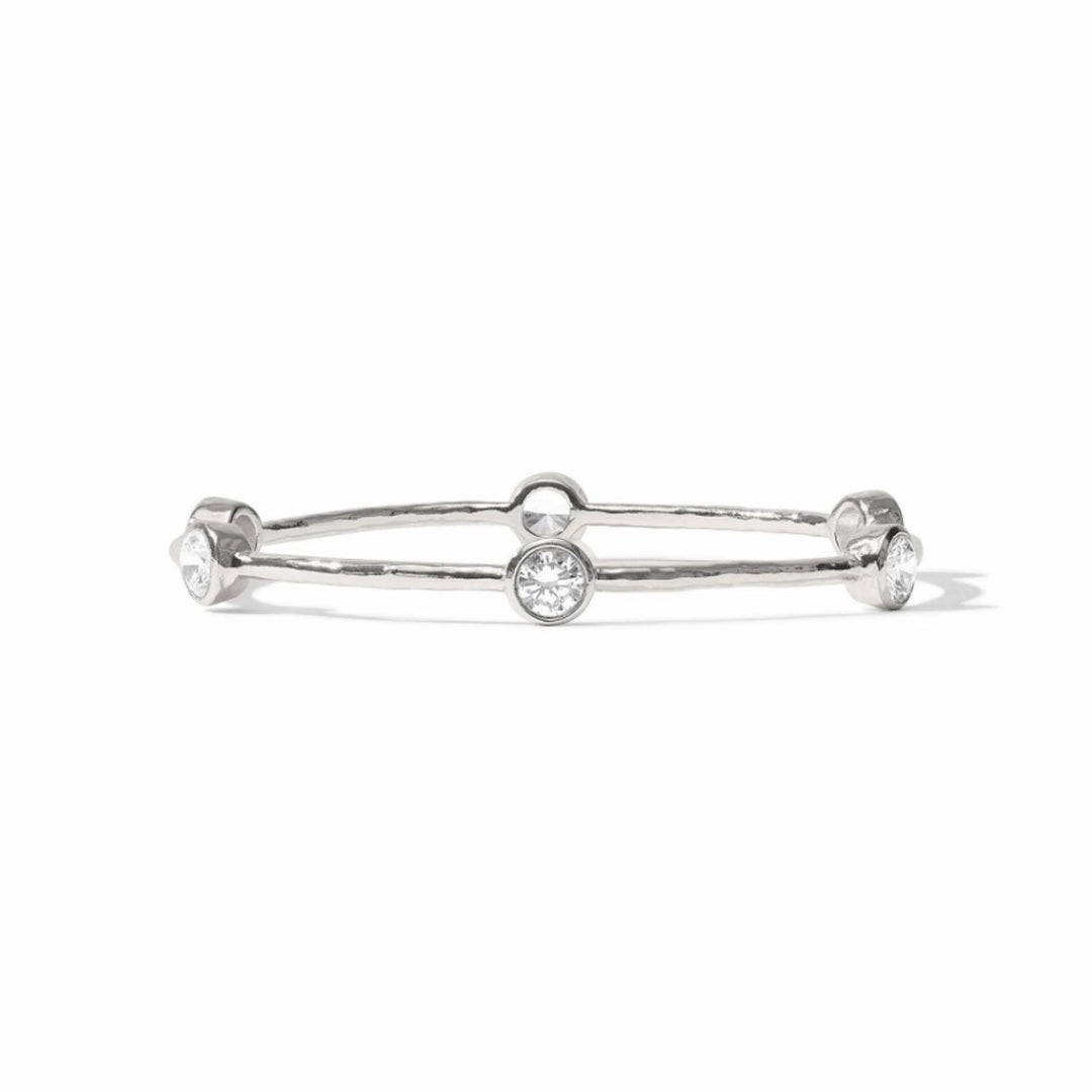 Silver Milano Bangle With Cubic Zirconia
