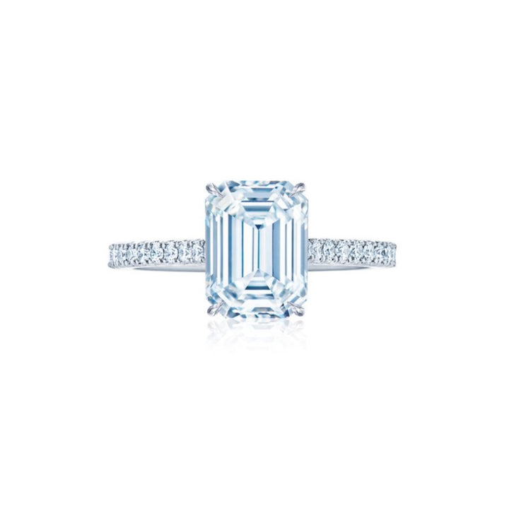 Platinum Emerald Cut 1.51ct Diamond Engagement Ring