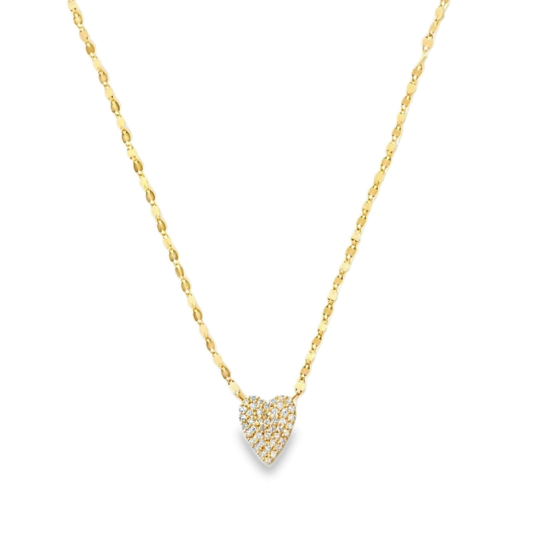 14K Gold Diamond Heart Pendant Necklace