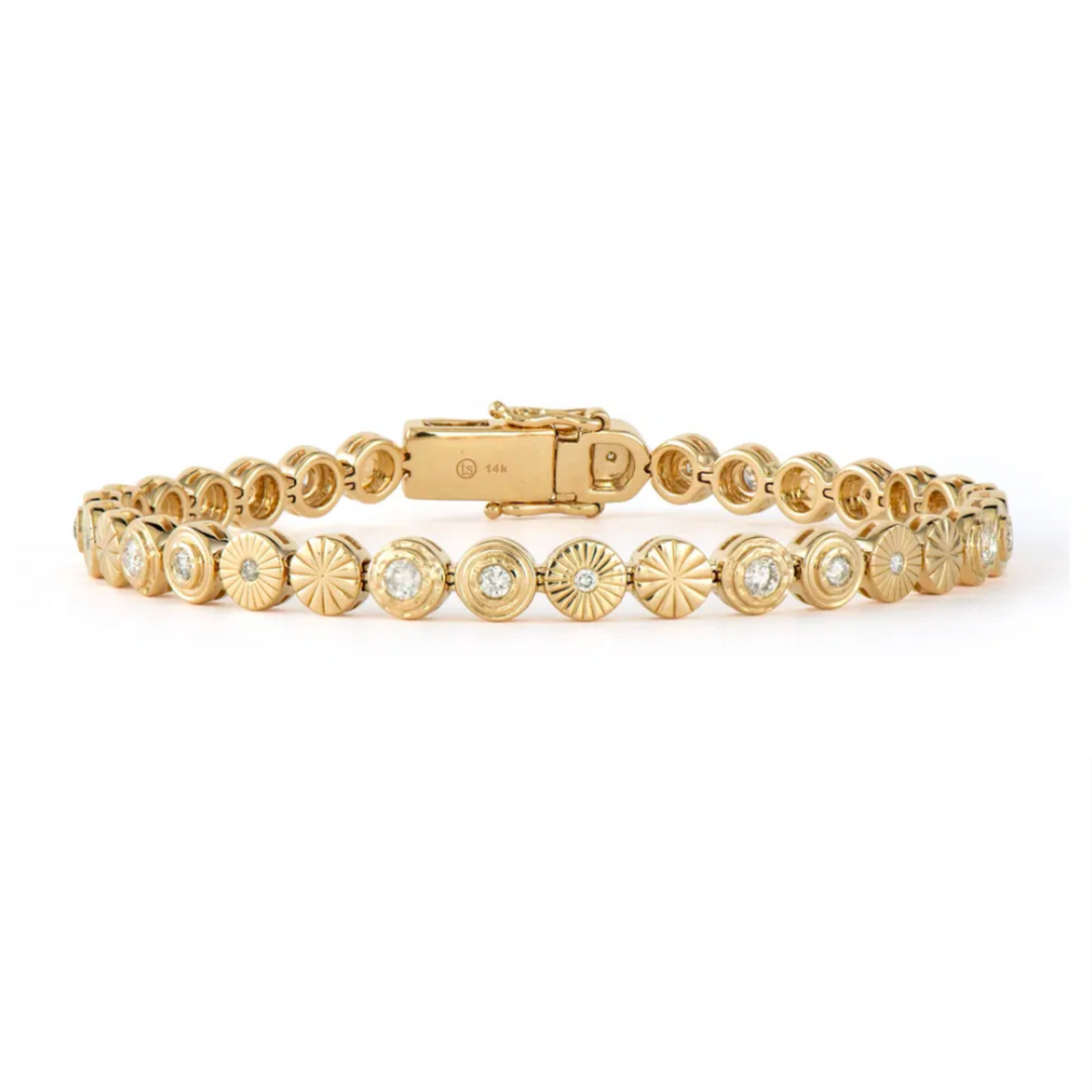 14K Gold Love Explosion Gold Link Diamond Bracelet