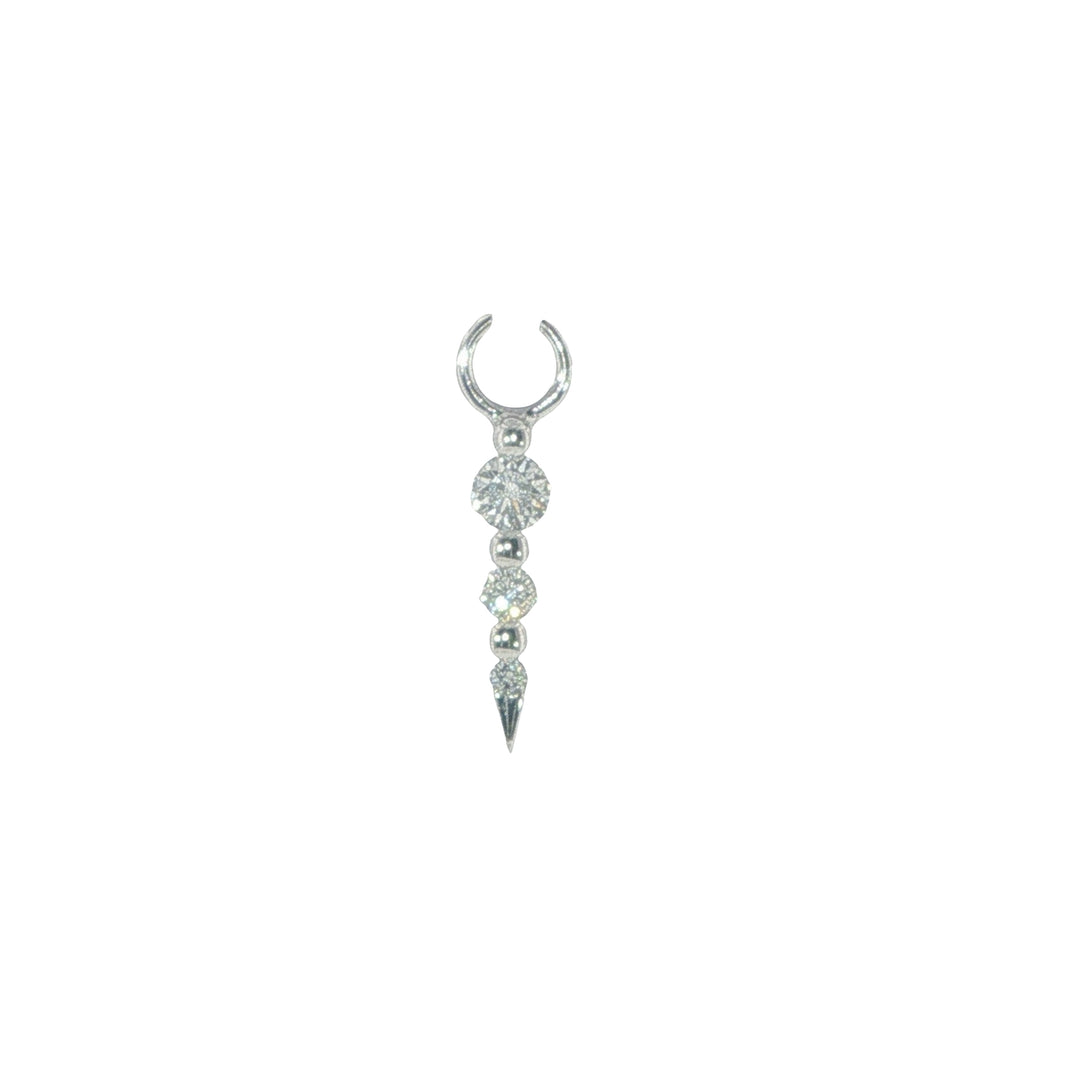 14K White Gold Medium Sari Dagger Charm - Single