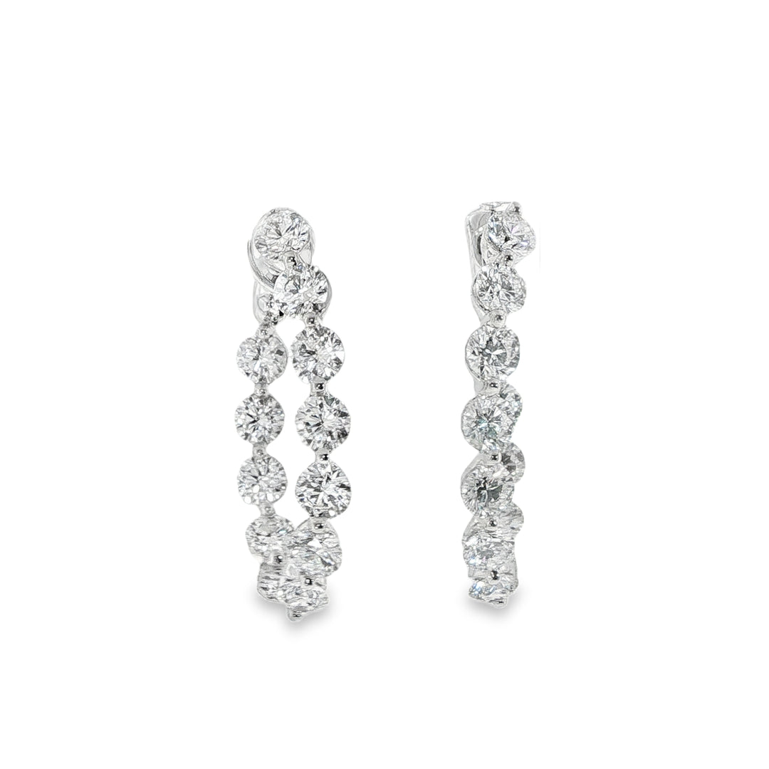 White Gold and Diamond Inside-Out Hoops Weighing 7.42cts