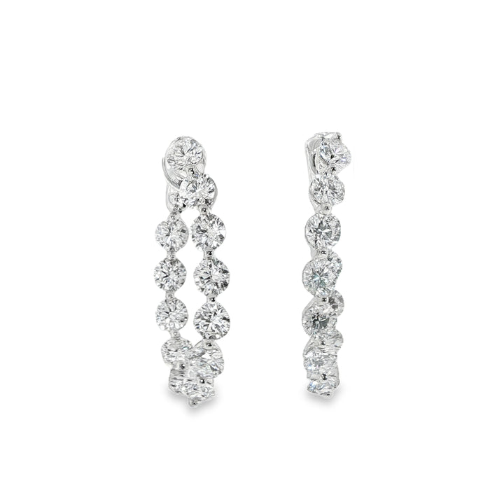 White Gold and Diamond Inside-Out Hoops Weighing 7.42cts