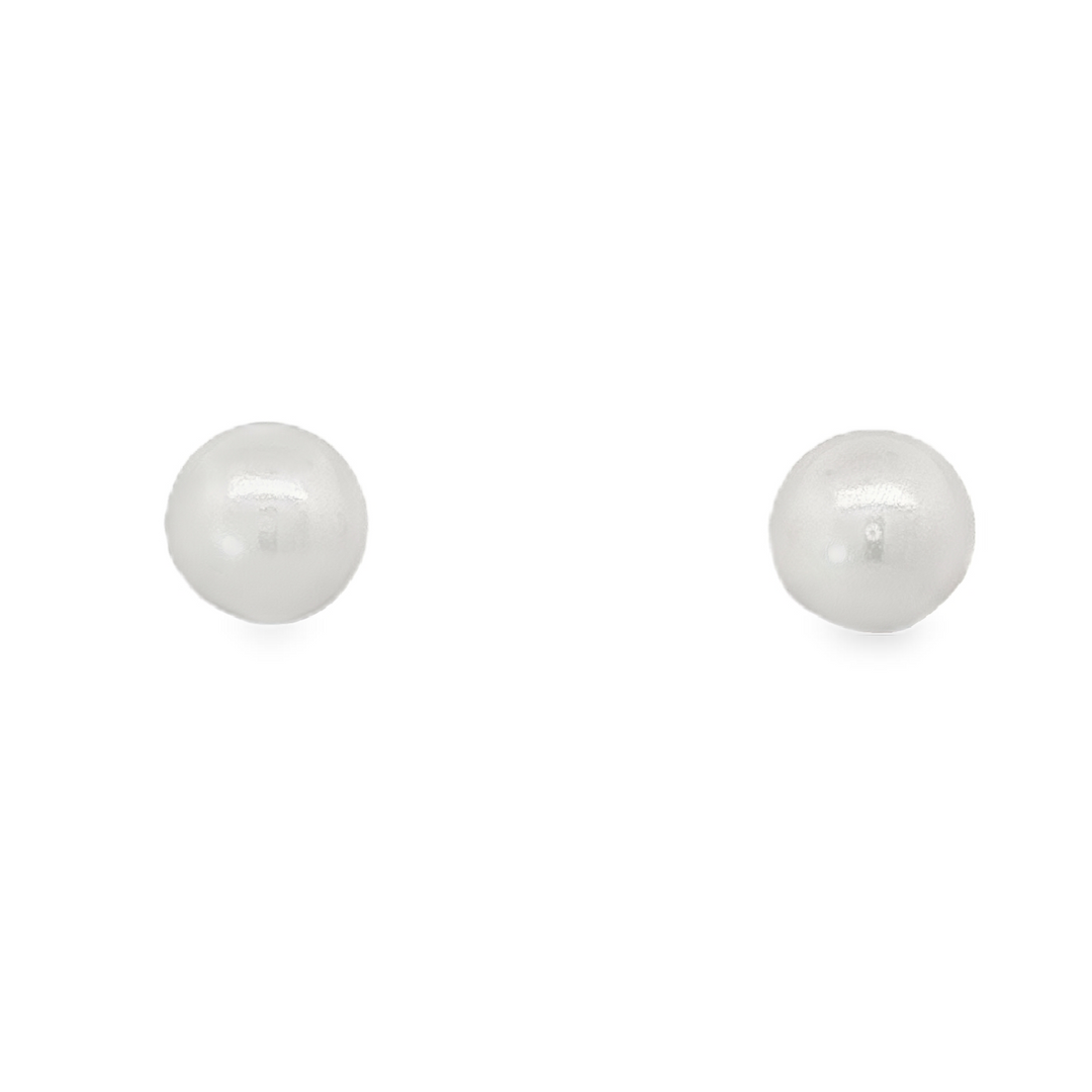 8-8.5mm Japanese Cultured Pearl Stud Earrings In 14K White Gold
