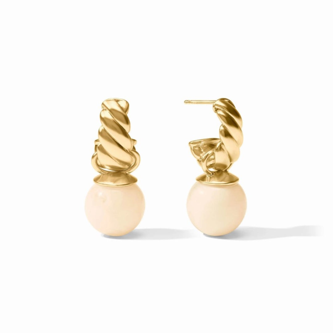 Ravello Hoop & Charm Earrings In Ivory