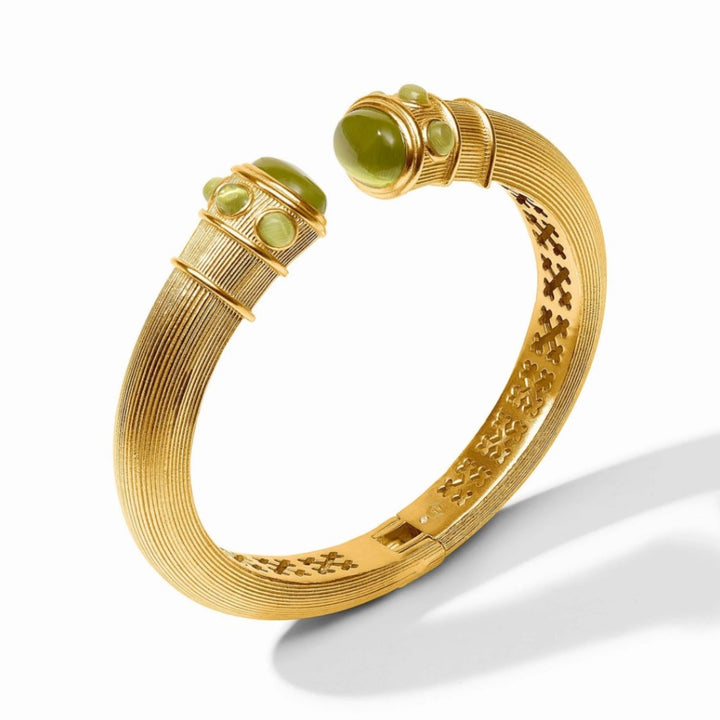 Cobblestone Demi Cuff With Green Cat's Eye Stones