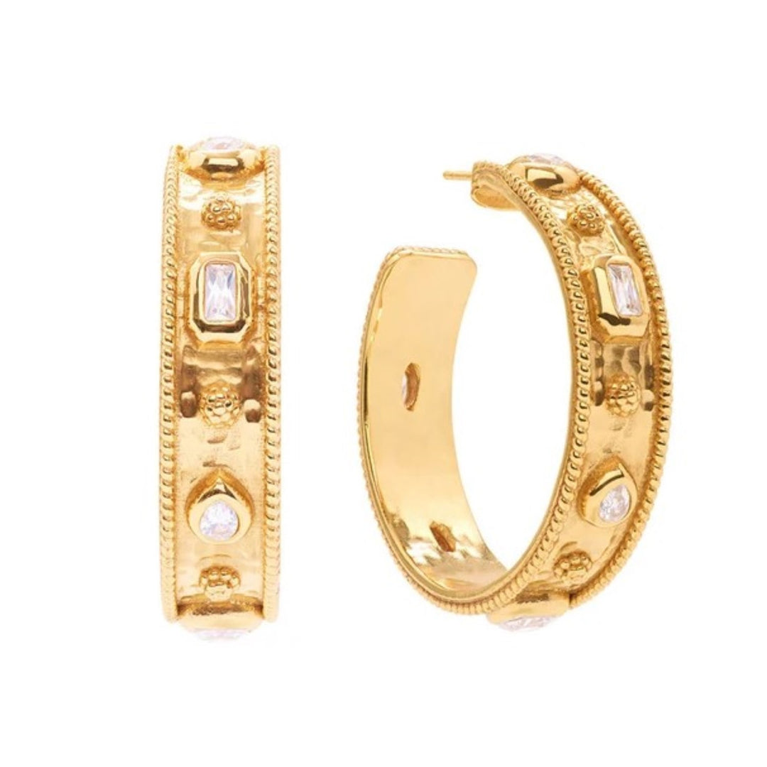 Berry Hoop Earrings With Cubic Zirconia