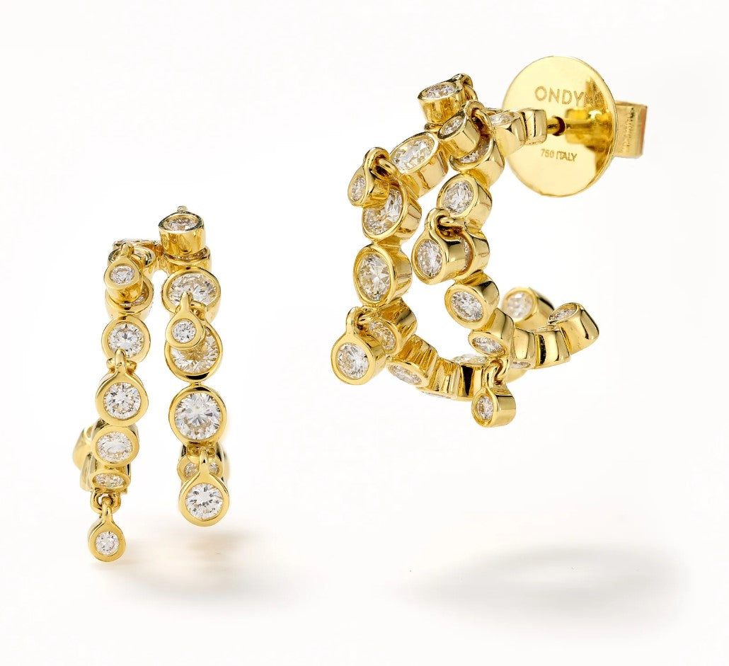 Diamond Confetti Medium Double Hoop