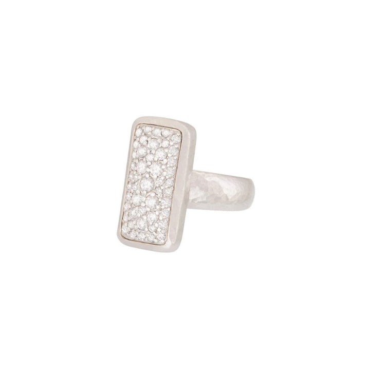 Celestial Couture Silver Diamond Pave Ring - Size 6.5
