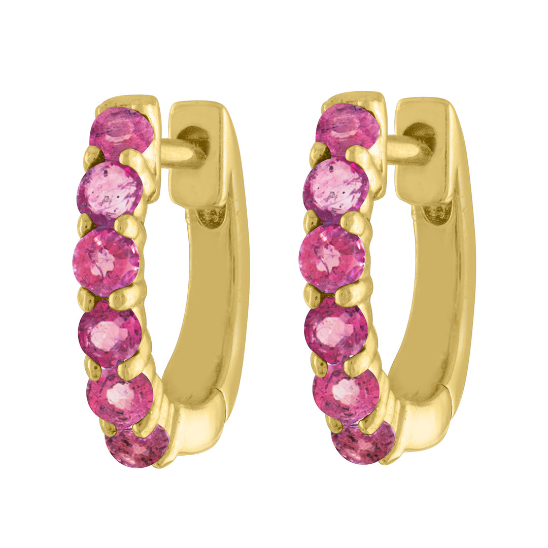 Pink Sapphire Huggie Earrings