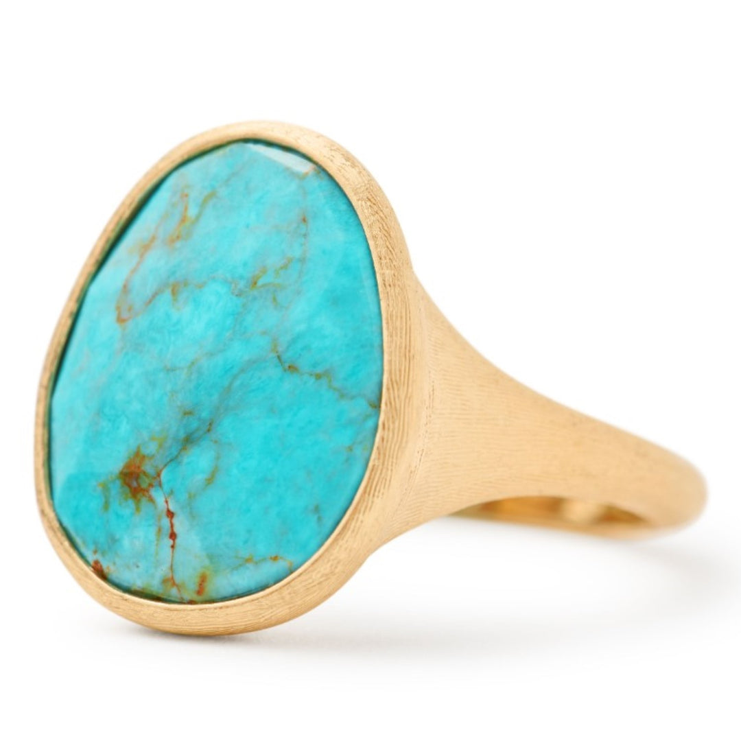 18K Yellow Gold Ring with Turquoise