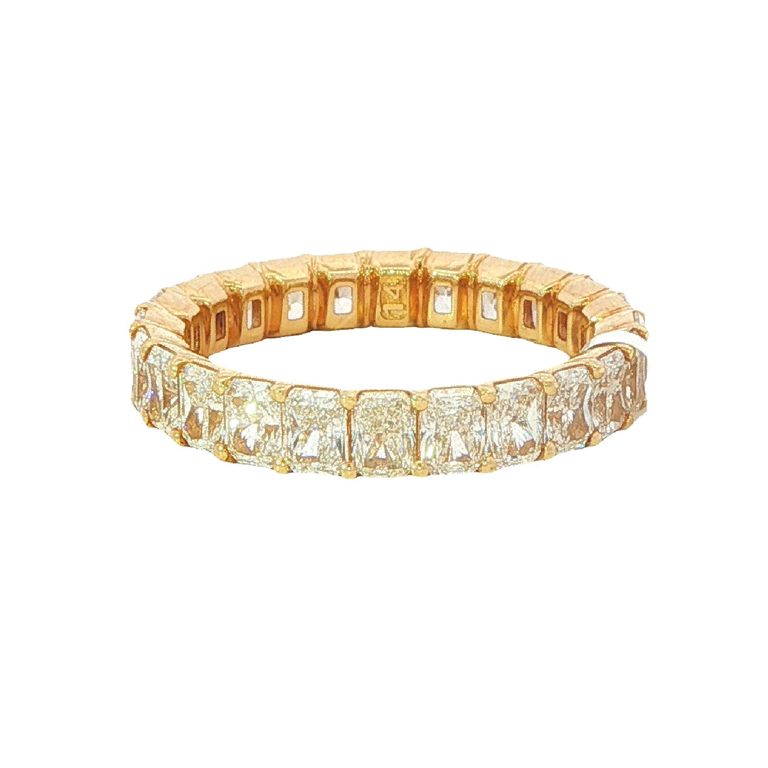 Yellow Gold Radiant Cut Diamond Eternity Band Weighing 3.60cts - Size 6.75