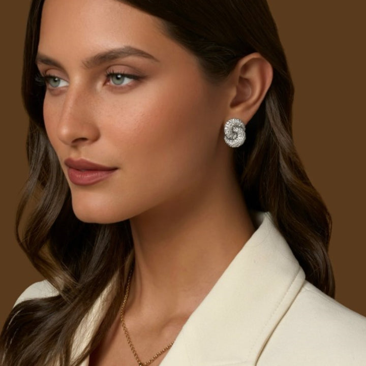All Diamond Large Duet Earrings