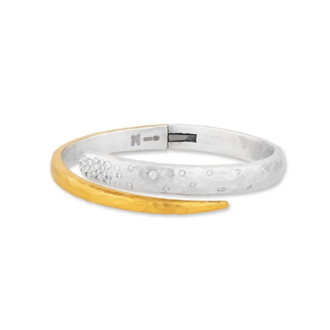 24K Fused Gold And Sterling Silver "Midnight Wrap" Bracelet With Diamonds