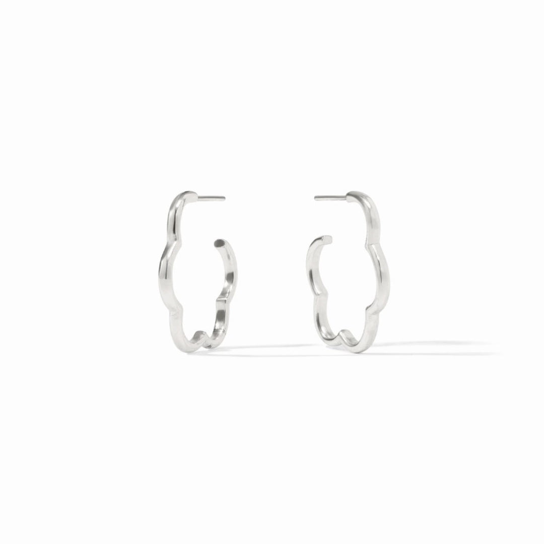 Silver Gardenia Hoop Small