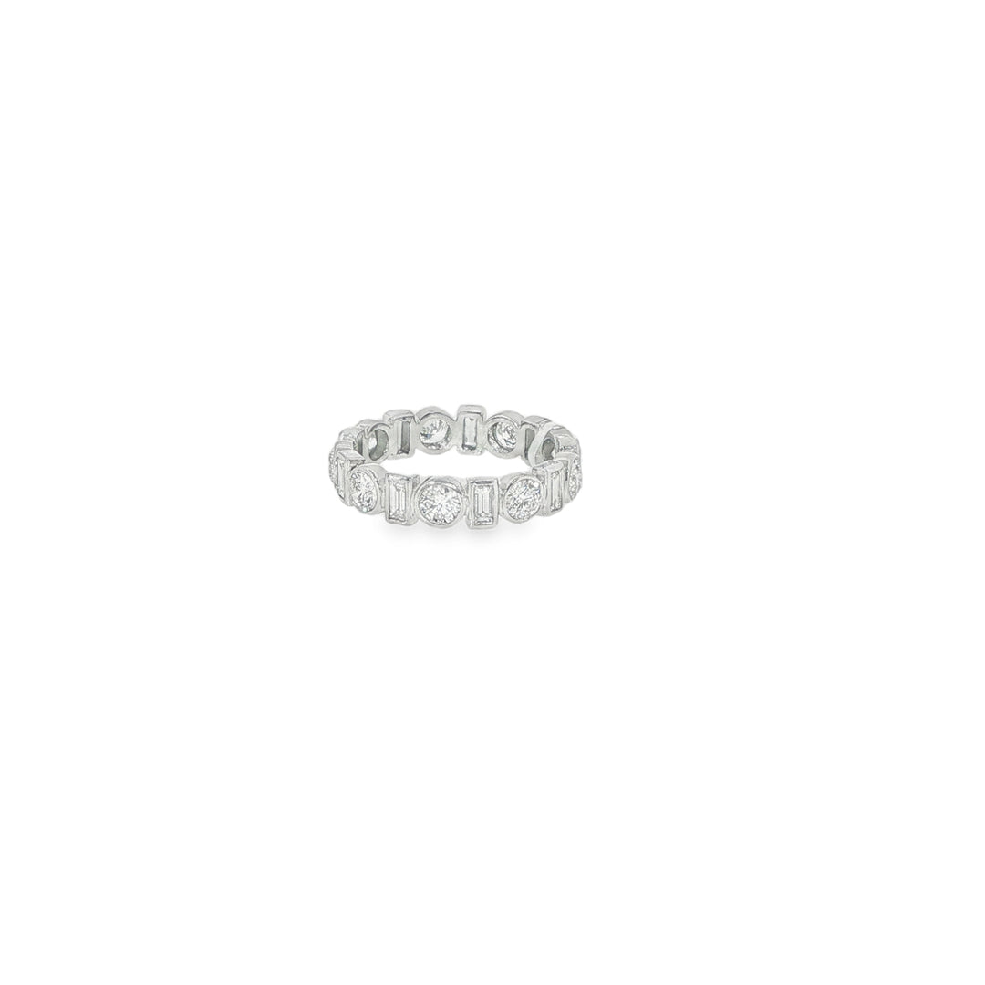 "Legacy" White Gold Bezel Set Eternity Band - Size 6.5