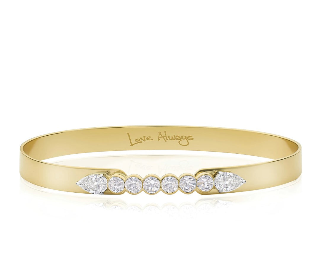 Double Pear And Round Diamonds Love Always Bracelet