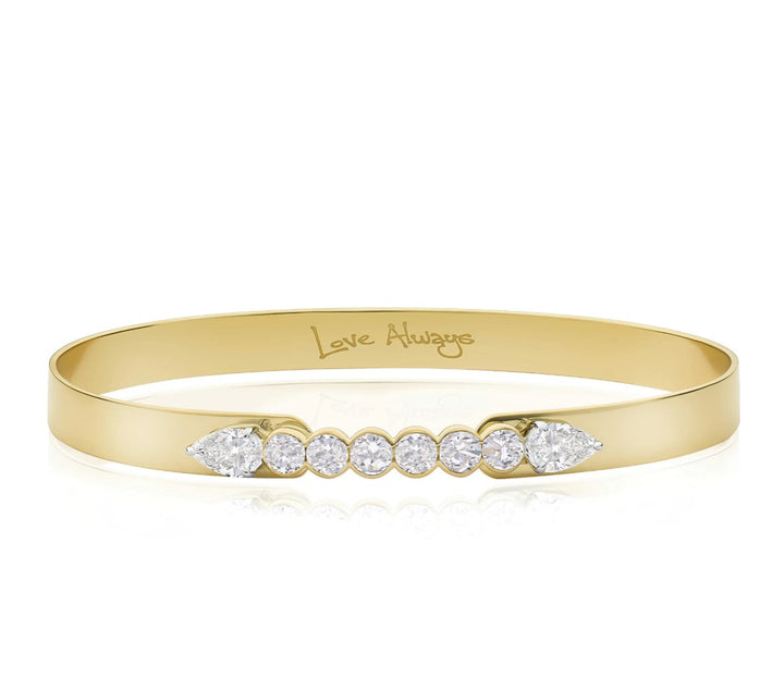 Double Pear And Round Diamonds Love Always Bracelet