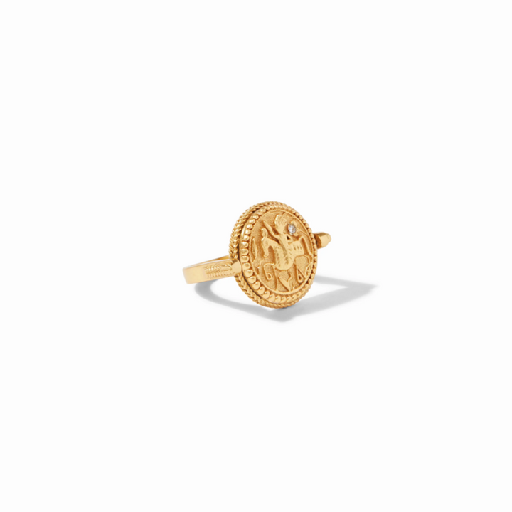 Revolving Coin Ring In Mother Of Pearl - Size 8