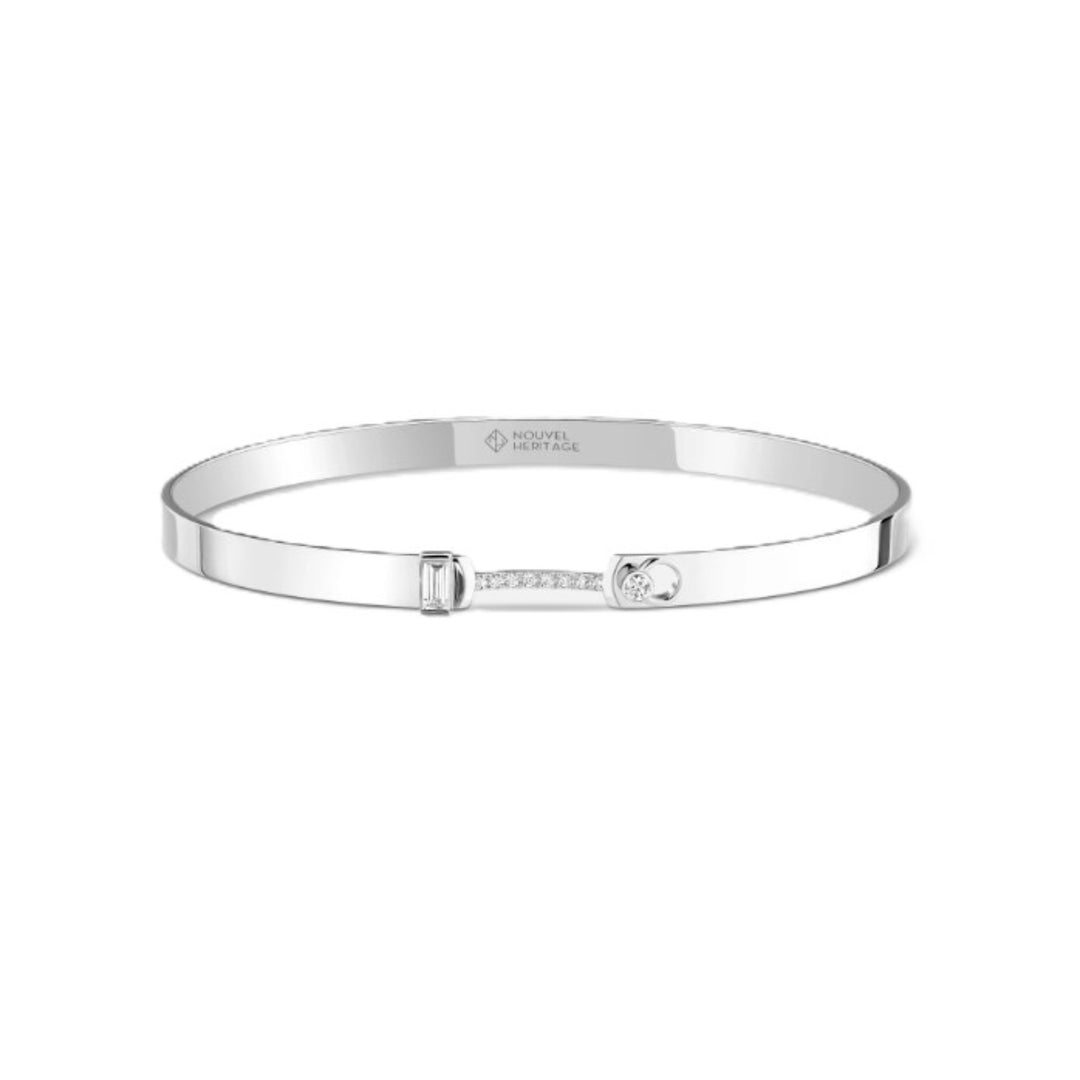White Gold Dinner Date Mood 4mm Bangle