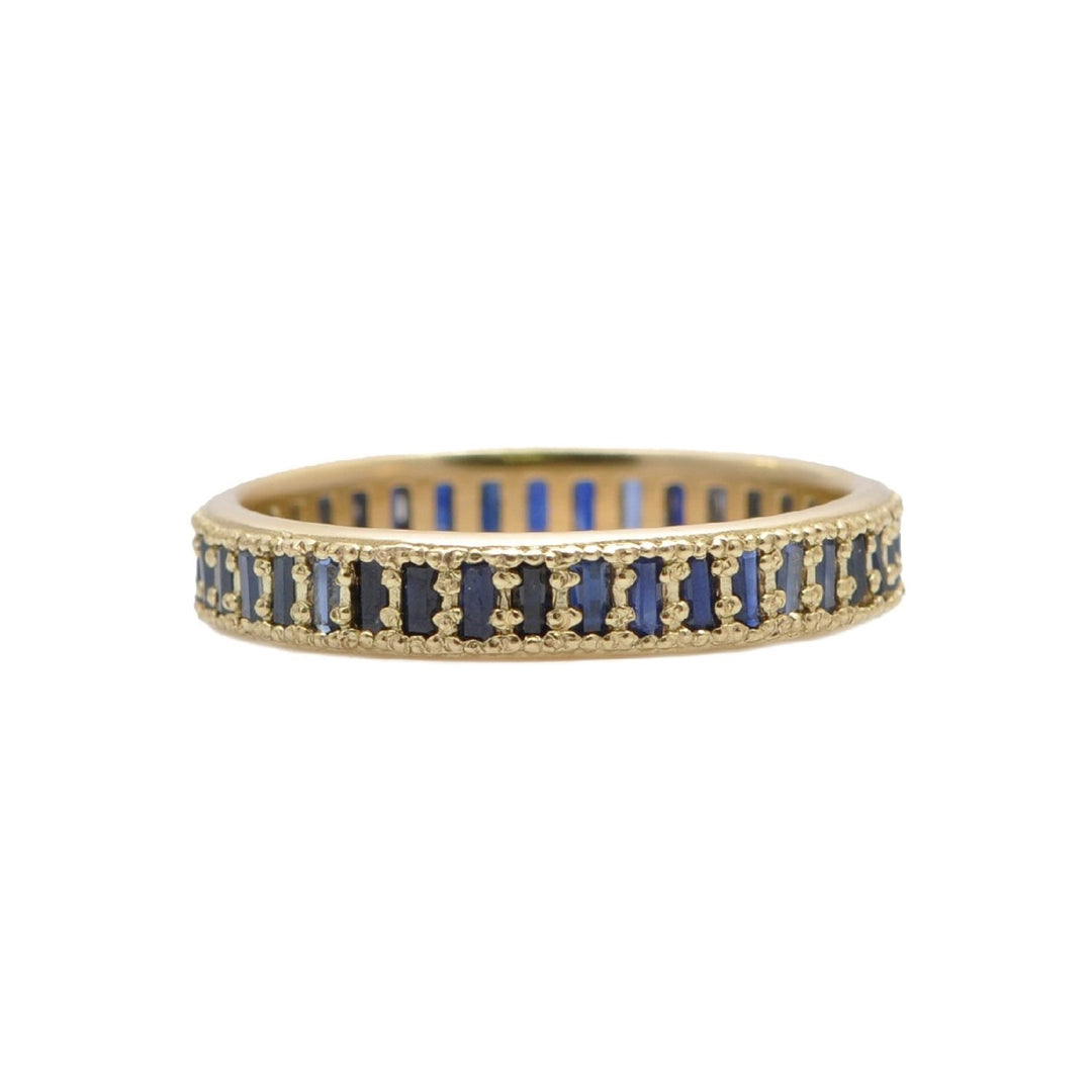 18K Gold Baguette Sapphire Eternity Ring