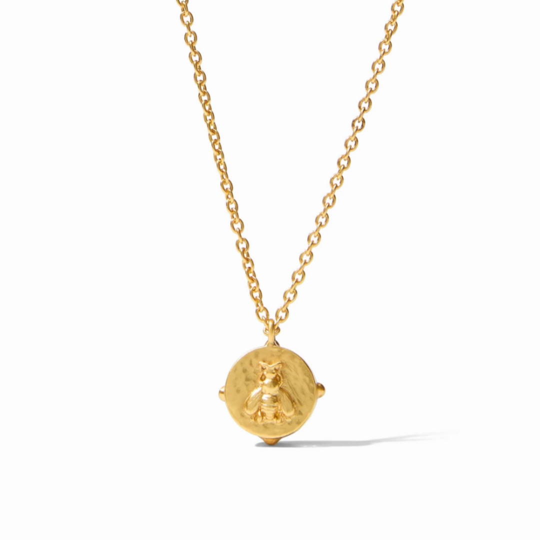 Honeybee Solitaire Necklace In Iridescent Clear Crystal