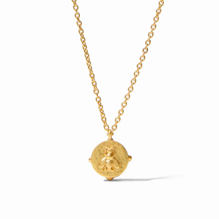 Honeybee Solitaire Necklace In Iridescent Clear Crystal