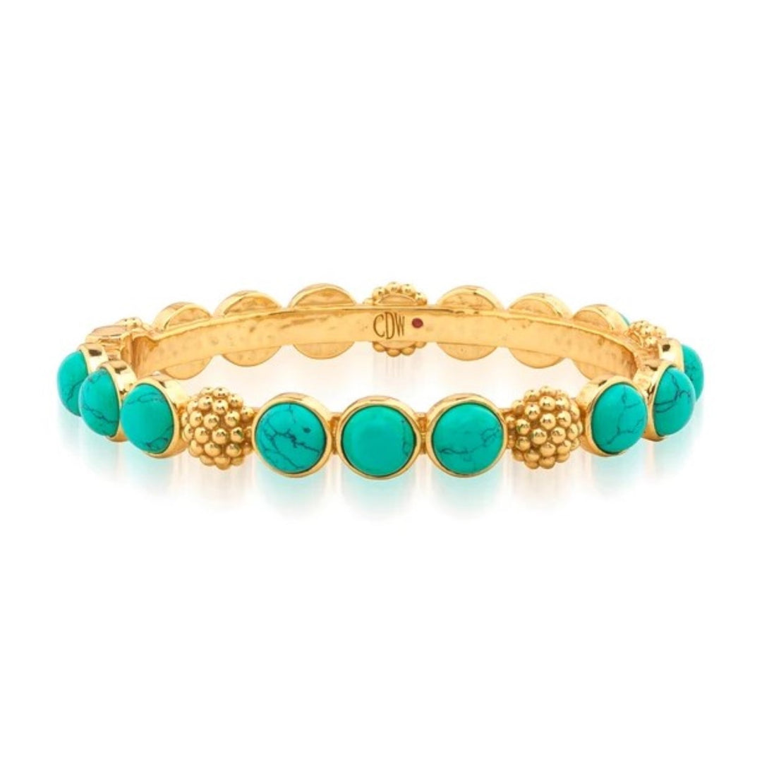 Berry Gem Hinged Bangle In Turquoise