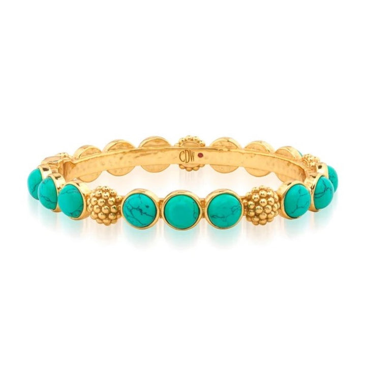 Berry Gem Hinged Bangle In Turquoise