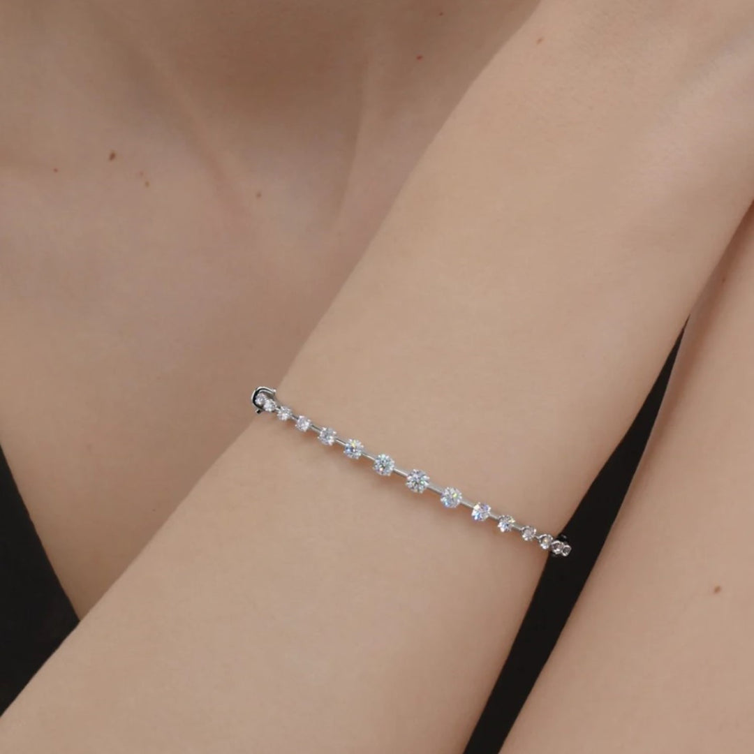 18K White Gold Starry Night Bangle