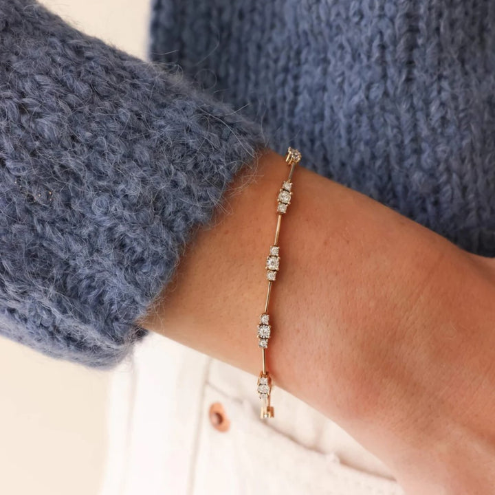 Ava Bea Spaced Diamond Tennis Bracelet - 7"