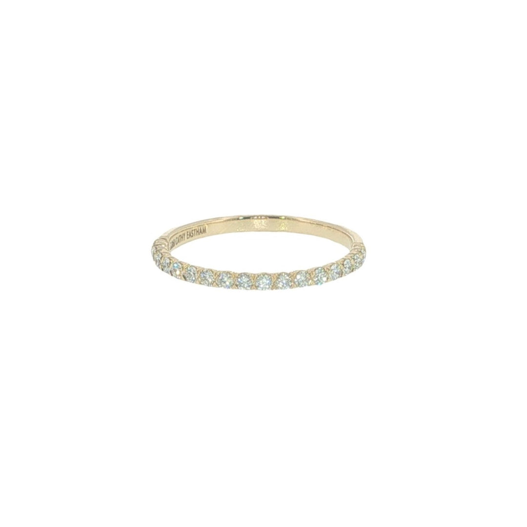 18K Yellow Gold New Aire Silk Prong Half Eternity Band - Size 6