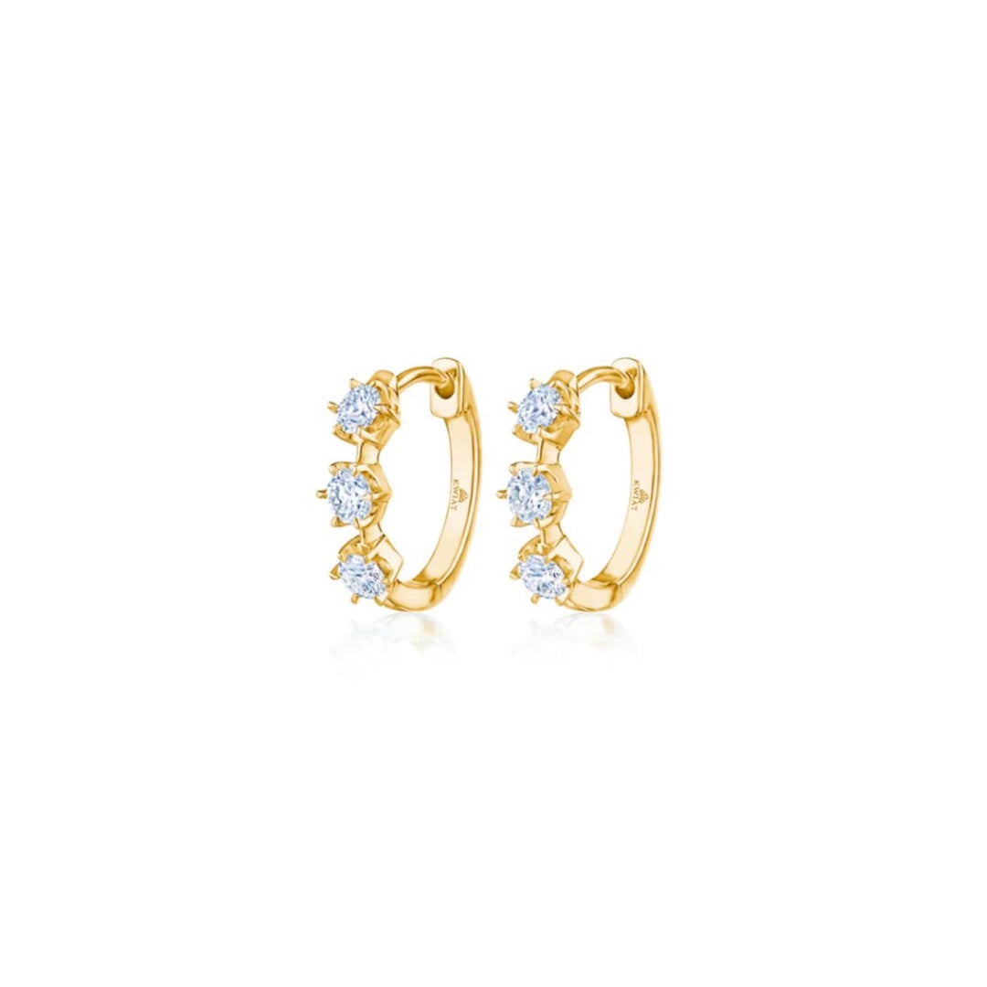 18K Yellow Gold Starry Night Huggies