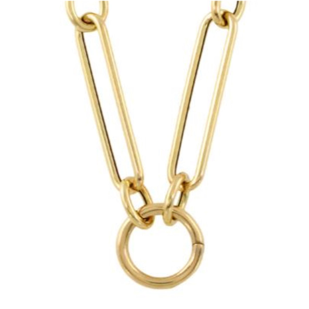18K Gold Oval Link Chain for Charms
