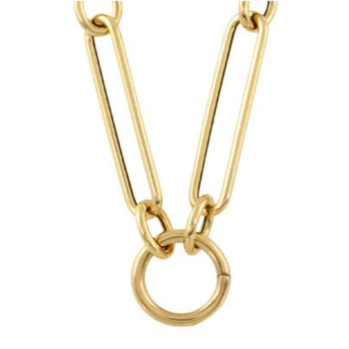 18K Gold Oval Link Chain for Charms