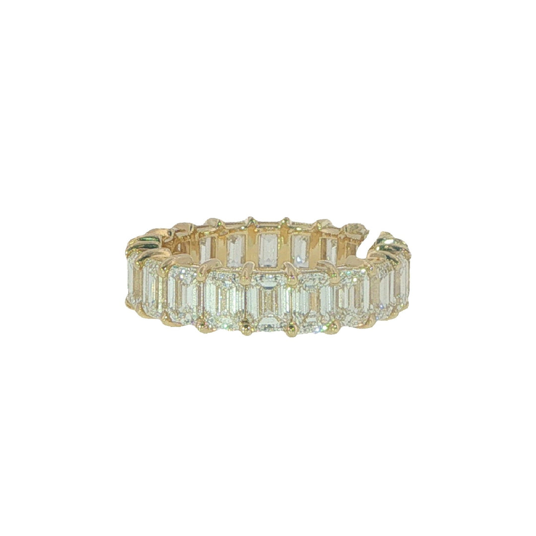 Yellow Gold Eternity Band With Emerald Cut Diamonds Weighing 6.38cts - Size 6.5