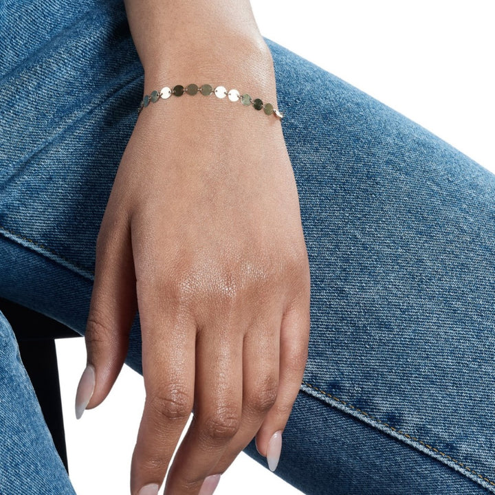 Single Strand Disc Chain Bracelet