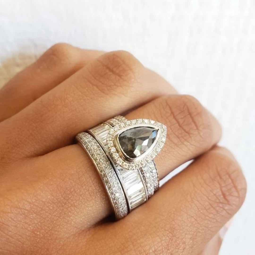 18K White Gold Tire Ring